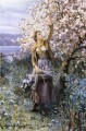 Sammeln Apple Blüten Landsmännin Daniel Ridgway Knight impressionistischer Blumen